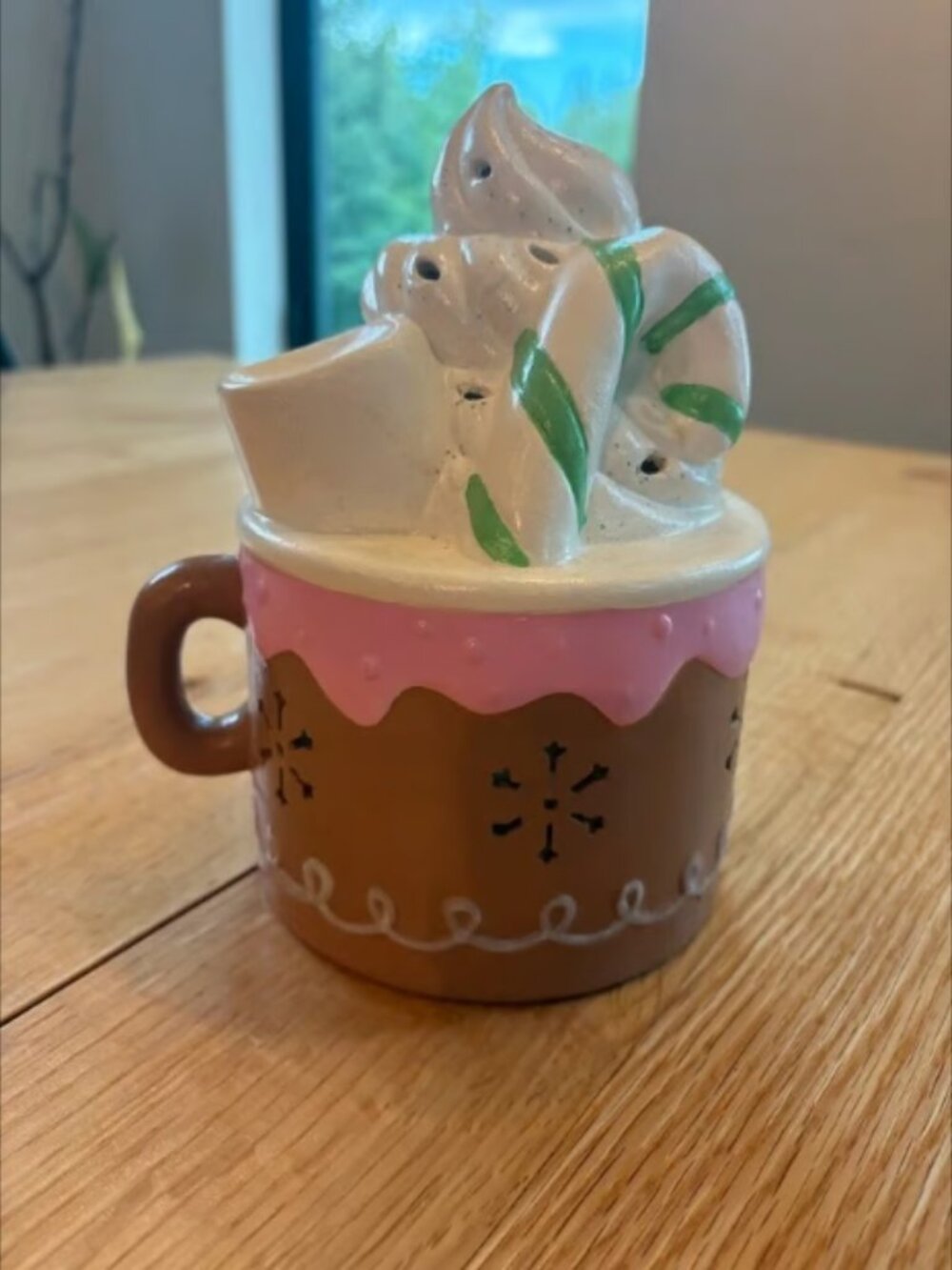 Handpainted Ceramic Hot Cocoa Light Up Decoration
